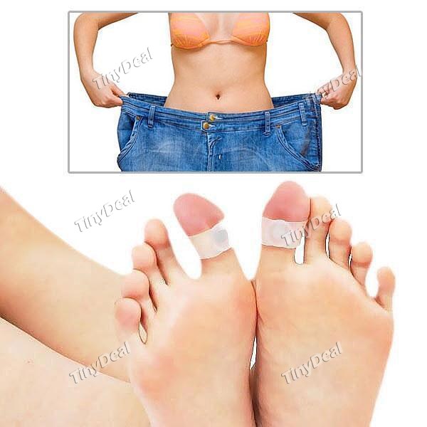 1 Pair of Body Slimming Silicone Magnetic Toe Rings for Losing Weight HBI-13397