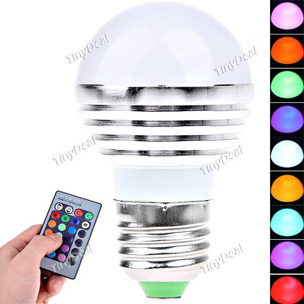 85-265V E27 3W 180LM LED RGB Remote Control Globe Bulb HLB-192974