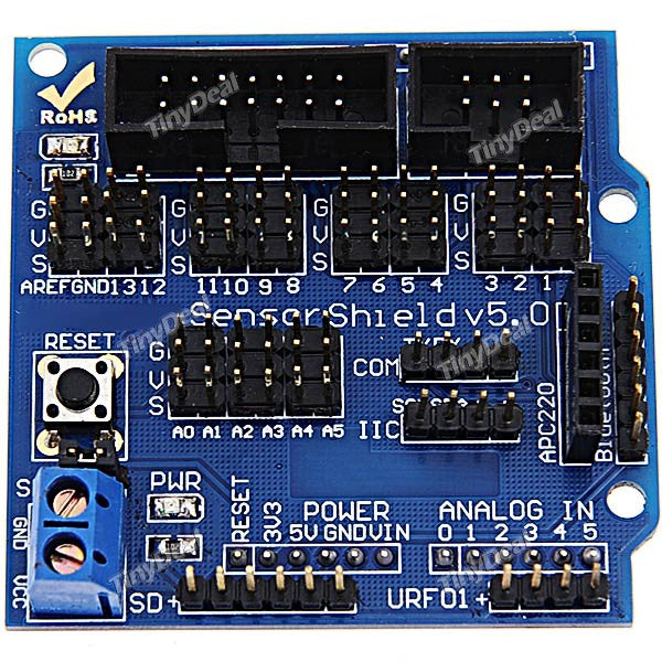Electronics DIY Sensor Shield V5.0 Sensor Expansion Board for Arduino (Works with Official Arduino Boards) EC-194535