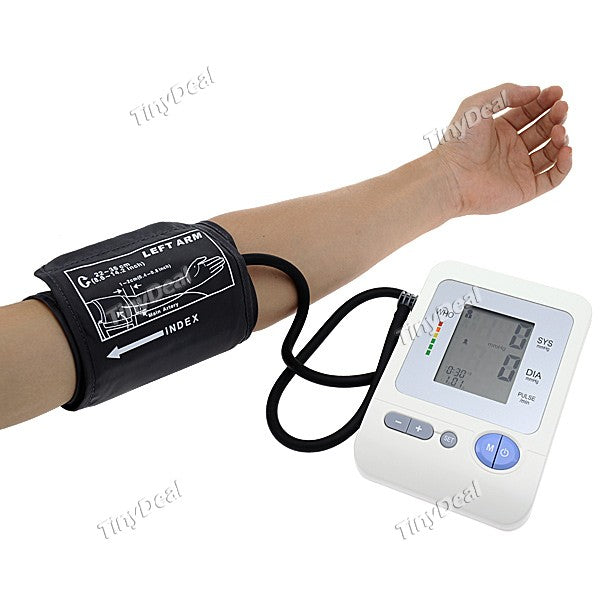 Portable Automatic Digital Blood Pressure Monitor Pulse Meter with LCD Screen (4 x AA) HKH-203556