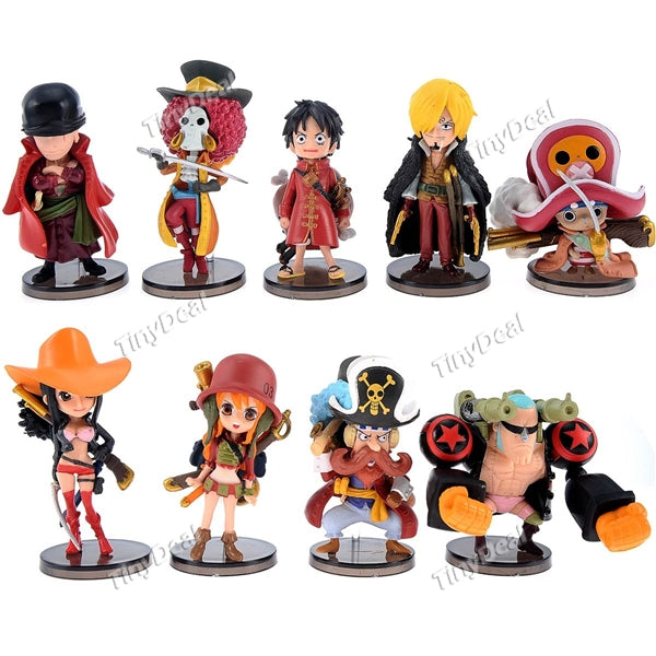 9 x Cartoon One Piece Theme Figure Doll Plaything Desktop Display Collection Toy FTY-215051