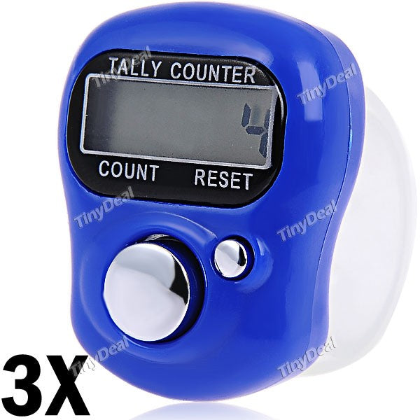 3pcs Hand Finger Tally Counter Digital Electronic Counter - Color Assorted HKH-216825