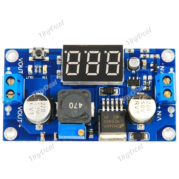 LM2596 Voltage Regulator Module DC-DC Adjustable Regulated Power Supply Modules With A Voltmeter - Blue ECT-217283