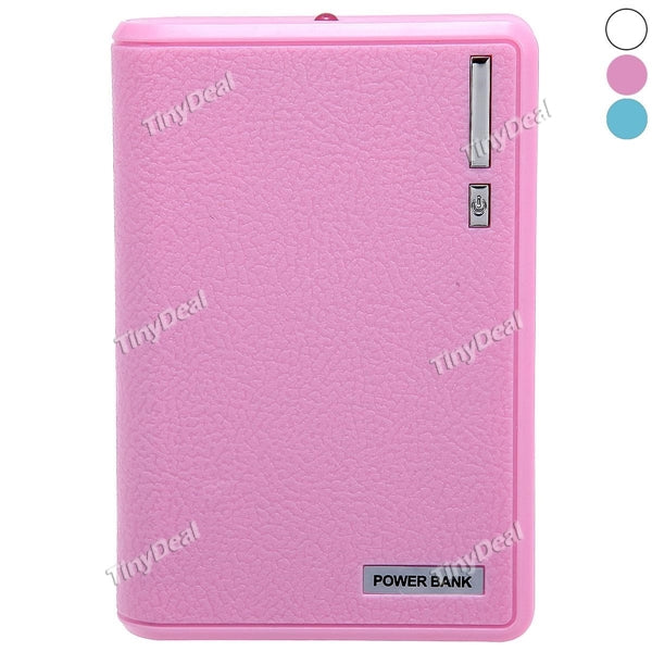 Wallet Style 12000mAh Dual USB Ports Power Bank w/ Flashlight for Smartphone MBT-219283