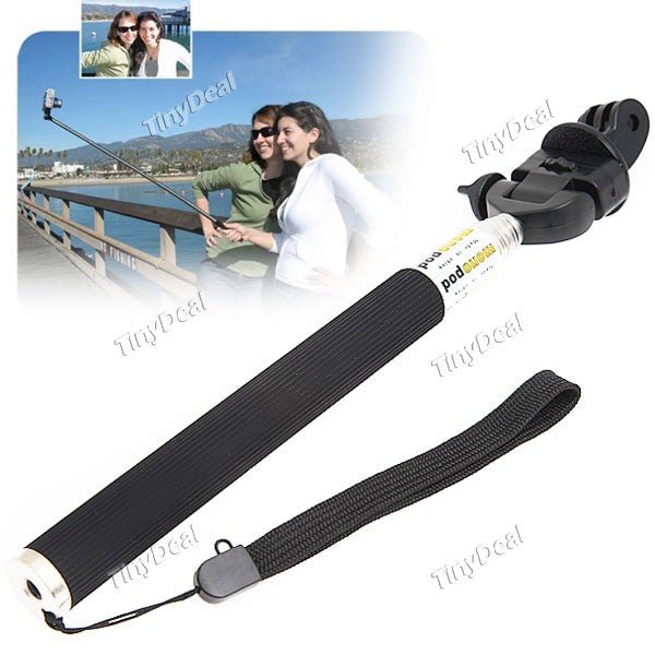 Handheld Aluminum Alloy Monopod w/ Tripod Mount Adapter f GoPro HD Hero 2/3 - Black + Silver VGP-230614
