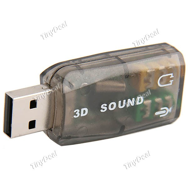 USB 2.0 to 3D 5.1 Audio Sound Card Microphone Adapter for PC Laptop CSOUAD01