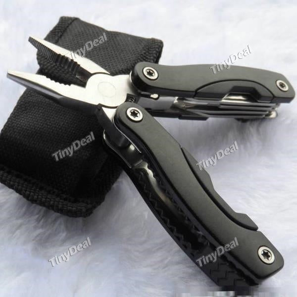 1/2/4/6 pcs Stainless Steel Outdoor Mini Folding Multi-tool Black Trumpet Pliers with Nylon Bag