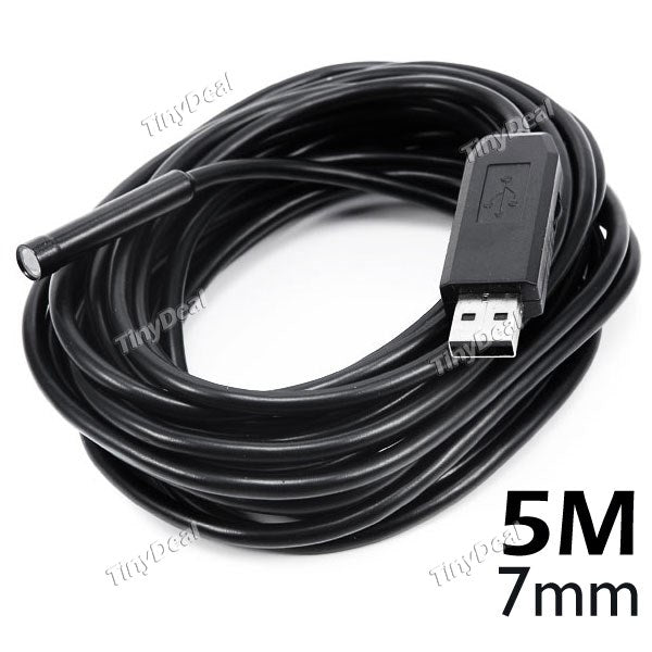 5m Mini USB Endoscope Inspection 7mm Camera Waterproof Borescope Snake Scope SCM-282969