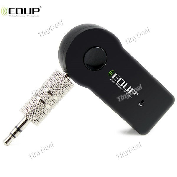 EDUP EP-B3511 Mini Portable 3.5mm Input Bluetooth V3.0 Car Audio Music Receiver w/ HF Call + Mic - Black ECAHP-295871