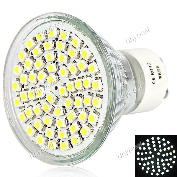 4pcs 220-240V GU10 3.5W 400LM 60-LED SMD 3528 LED Spot Light 6000-6500K - Natural White KB-297225