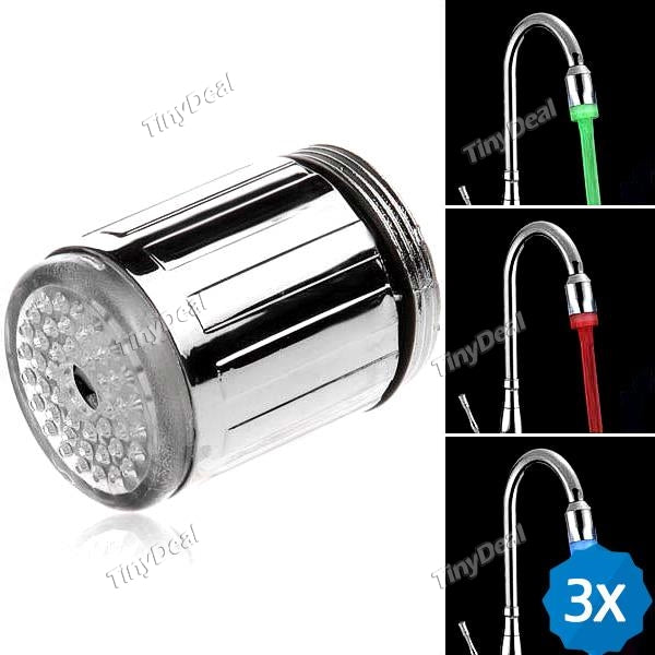 3pcs Novelty LED Faucet Light Lamp Tap Light for Home Use KB-297248