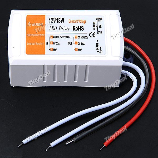 DC 12V 1.5A LED Light Transformer LED Constant Voltage Power Supply Adapter 18W HLT-306257