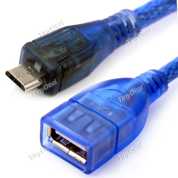 300mm Micro USB Male to USB 2.0 Female OTG Extension Cable - Blue for Samsung Galaxy Mobile Phones Tablet ECACB-311148