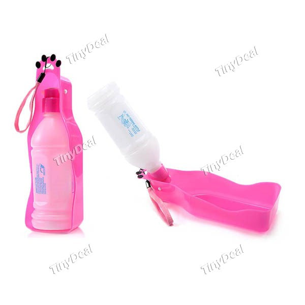 350ml Foldable Pet Walker Portable Water Dispenser Leak-proof Drinking Device with Wrist Strap for Pet Drink HPI-317048