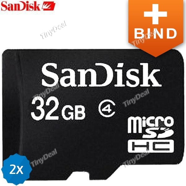 2Pcs SanDisk 32GB Class 4 Micro SDHC Memory Card