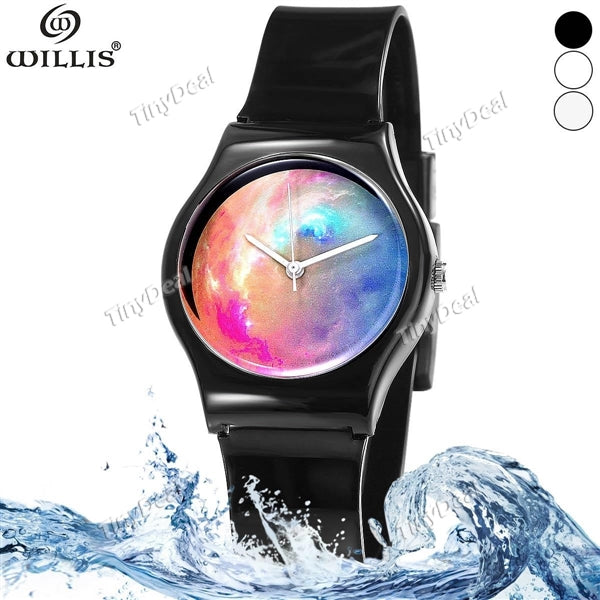 Willis Fashion New Child Colorful Starry Design Silicone Strap Analog Wrist Watch WWT-320438