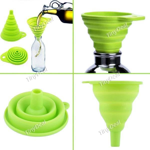 Practical Foldable Silicone Funnel Compact Liquid Transferring Gadget - Assorted Color HKI-325602