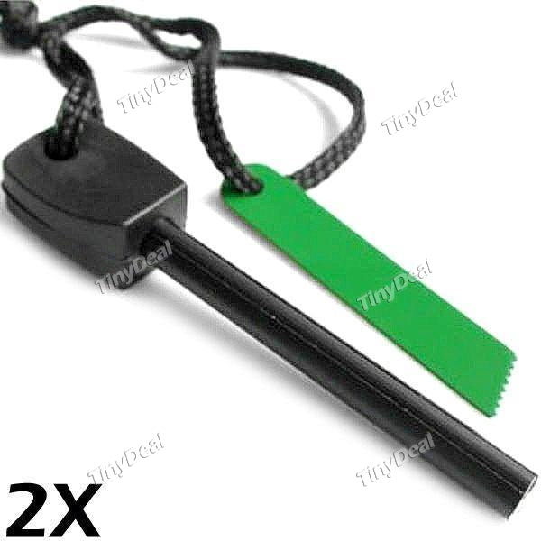 2pcs Survival Fire Sparkle Flint Firestone Striker Fire Starter with Sawtooth for Outdoor Use