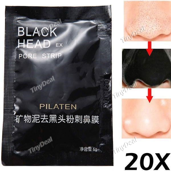 20Pcs 6g Mineral Mud Practical Charcoal Blackhead-Removing Nose Mask Paster Beautifying Sticker KB-328051