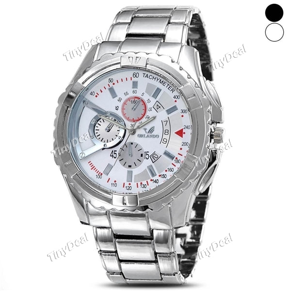 ORIANDO New Fashion Tourbillon Luxury 24 Hours Stainess Steel Band Strap Business Men Vintage Quartz Wrist Watch WWT-329271