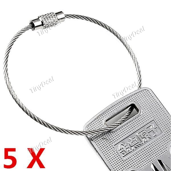 5pcs High Quality Metal Wire Circle Keychain Stainless Steel Rope Key Rings