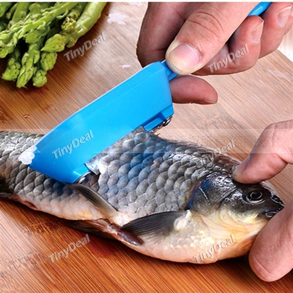 2 in 1 Quick Scraping Scales Artifact Portable Fish Scale Cleaner Scraper Peeler+ Small Knife Kitchen Tool HKI-331224