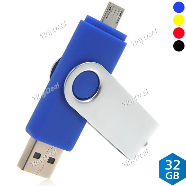 32GB Rotated USB 2.0 Male to Micro USB Male USB Flash Drive OTG Smartphone USB Stick Cell Phone Pen Drive EUD-337412