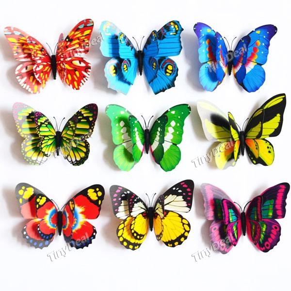 2pcs Large Double Layers Butterfly Fridge Magnet - Assorted Color HHI-341682