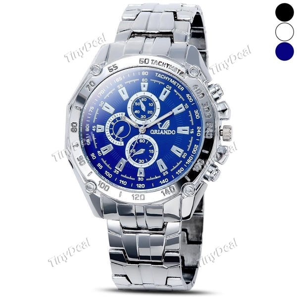 ORLANDO New Shark Luxuy Men Stylish Stainless Steel Band Strap Sports Business Leisure Quartz Wrist Watch WWT-341823