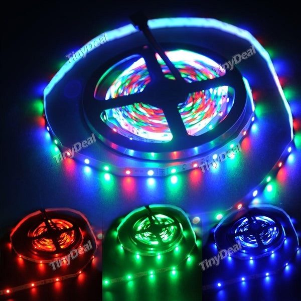 5m 12V 2.88W/m SMD 3528 300-LED 60pcs/m Indoor Dimmable Strip Light RGB HLT-349062