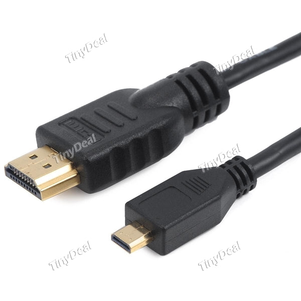 1.5M HDMI to Micro HDMI Gold Plated Cable Digital Audio/ Video Monitor Cable - Black ECACB-350549