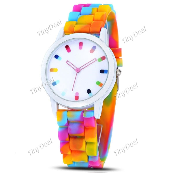 Fashion Candy Colorful Silicone Rubber Band Watch Wrist Watch for Girl Lady WWT-352369