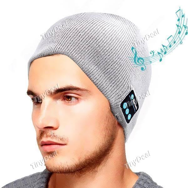 Smart Talking Keep Warm Music Beanie Hat w/ Built-in Wireless Bluetooth Stereo Headphones - Grey EPATH-352380
