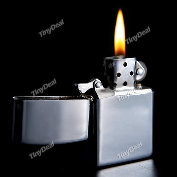 Retro Luxurious Kerosene Jet Lighter Coal Oil Cigarette Lighter - Silver HHIJL-356093