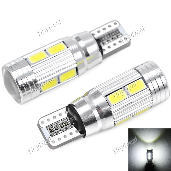 2pcs T10 5W  5630 SMD LED Canbus Lamp 10-LED Car LED Bulbs DC 12V - White Light RLT-356559