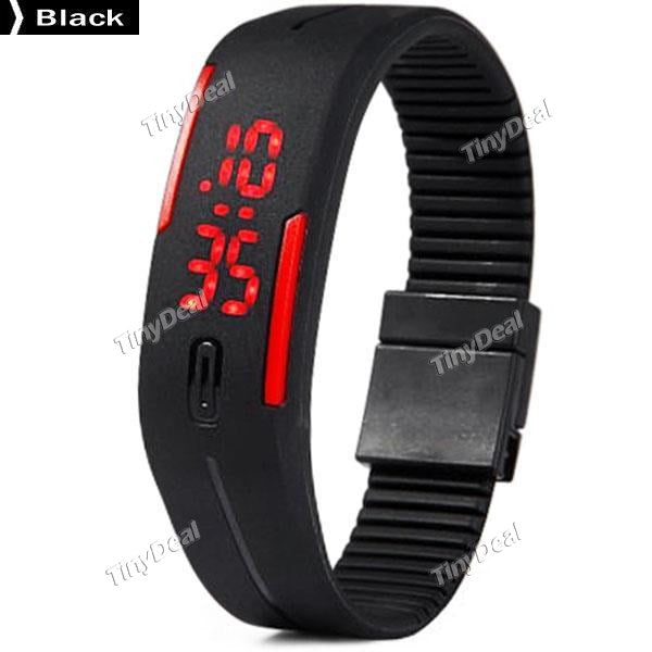New Silicone Bracelet Electronic Digital LED Sport Stylish Wrist Watch for Men Women Teens WWT-357380-C3