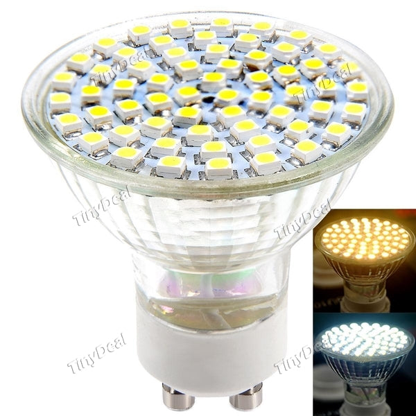 GU10 220V 6W 600LM 60-LED SMD 3528 LED Spot Light Warm White Natural White