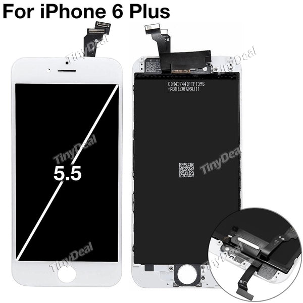 AAA 100% Tested LCD Display Touch Screen Replacement Digitizer Assembly for 5.5" iPhone 6 Plus - White