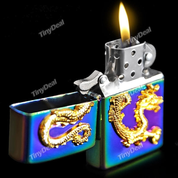 Gold Dragon Retro Kerosene Cigarette Lighter Jet Flame Lighter Windproof Cigarette Lighter HHIJL-372643