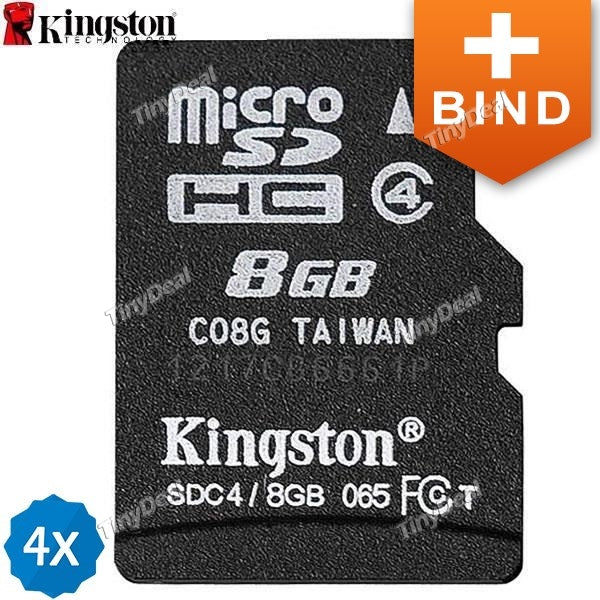 2Pcs KINGSTON 8GB Class 4 Micro SDHC Memory Card