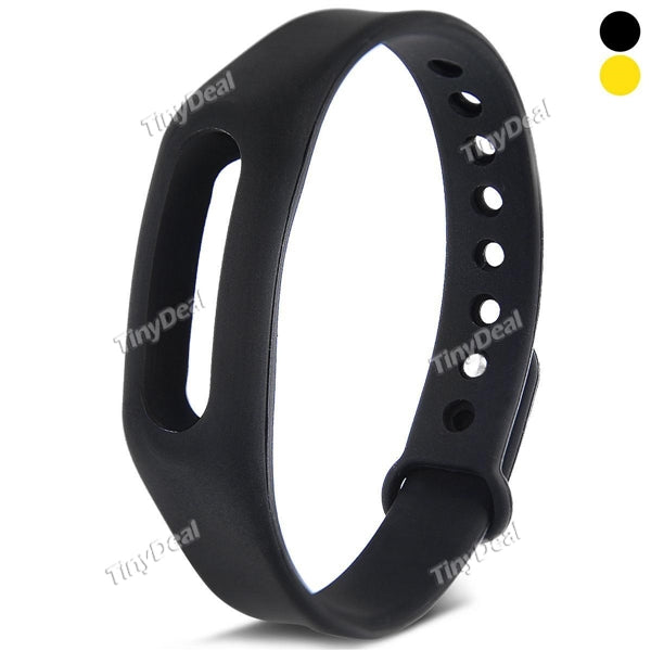 Replacement Silicone Colorful Black Yellow Xiaomi Miband Bracelet Wrist Strap for Miband/Miband 1S Smart Watch WWTWA-379998
