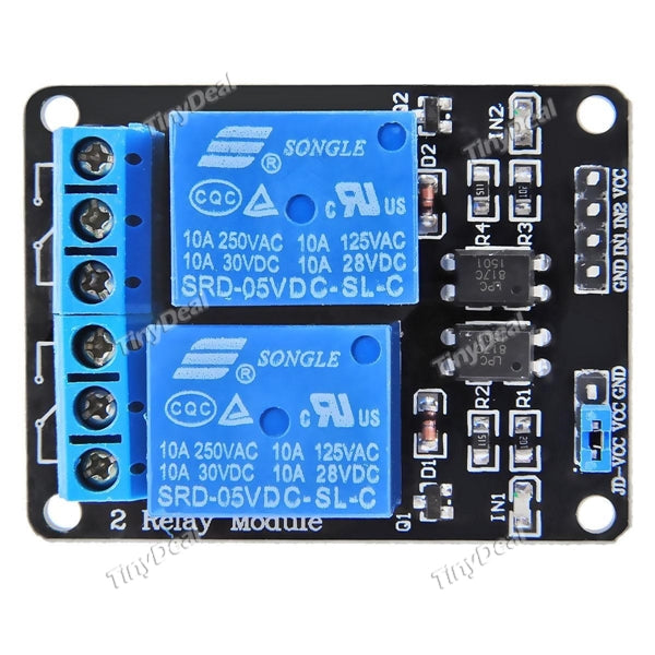 Two-way Relay with Optocoupler Module Relay Expansion Board EDT-381829