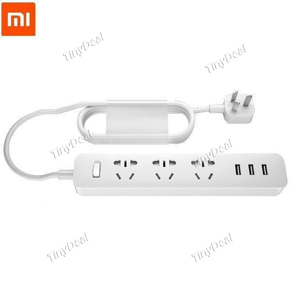 Original XiaoMi 3 USB Charging Ports Mini Power Strip with 3 Sockets Support AU / EU / US Standard Plug EPATH-384794