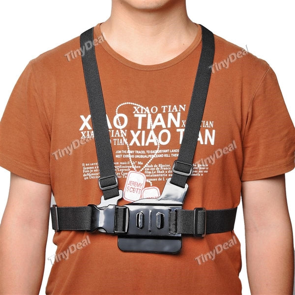 A Type Double Shoulder Belt Strap with J Type Base for GOPRO SJCAM Xiaomi Yi Sports Camera EVATH-386759