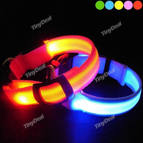 Adjustable Luminous LED Safety 3 Glowing Modes Pet Belt Glow in the Dark Dog Collar with Flashing LED Light