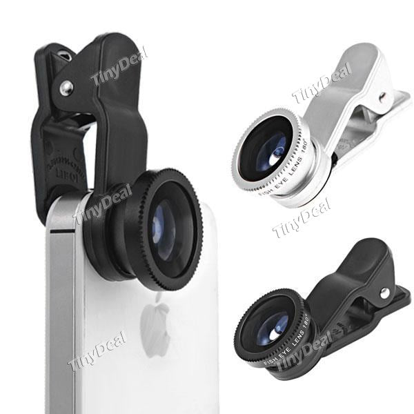 Fashionable 3 in 1 Clip Camera Lens including Fisheye Macro and Wide Angle for iPhone iPad Samsung Smartphone EPATH-394669
