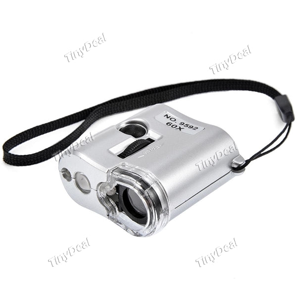 9592 60X Mini Miniature Microscope Money Detector 60x Magnifier EMM-399813