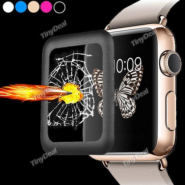 0.2mm Tempered Glass Screen Protector Guard Flim with Metal Frame for Apple Watch iWatch 42mm EPASP-402652