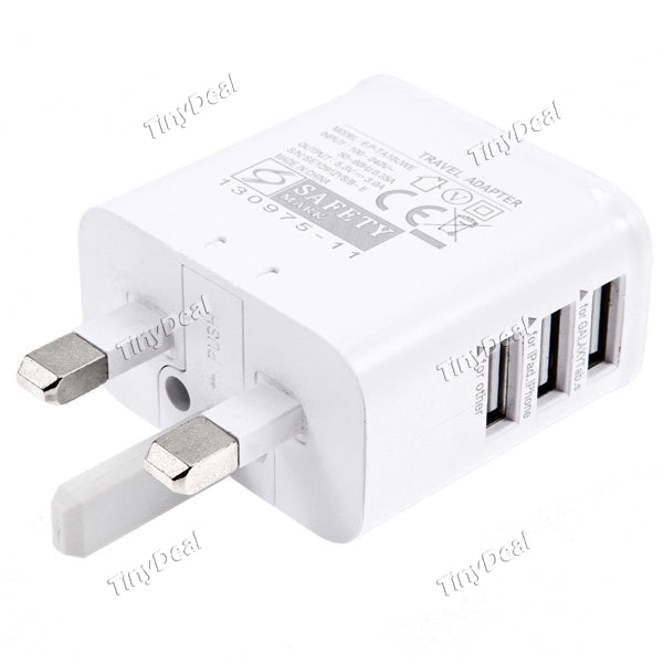 UK Plug 5.3V 3.0A 3-USB Ports Smart Fast Charger Power Adapter EPACG-410818