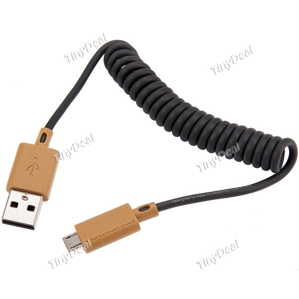 1/2/4/6/10 pcs Elago Micro USB to USB 2.0 M-M Spring Data Transfer Charge Cable